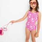 J.Crew Girls' SZ Blockprints for crewcuts cutout one-piece swimsuit