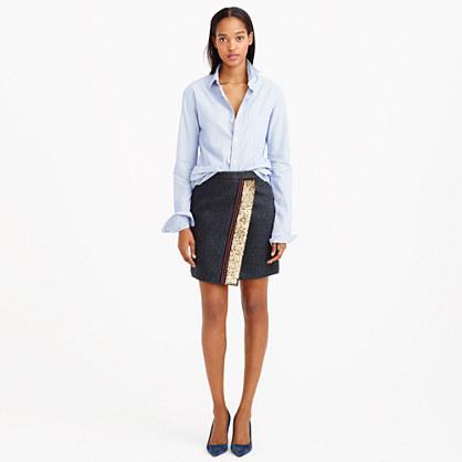 J.Crew Origami skirt with sequin stripe