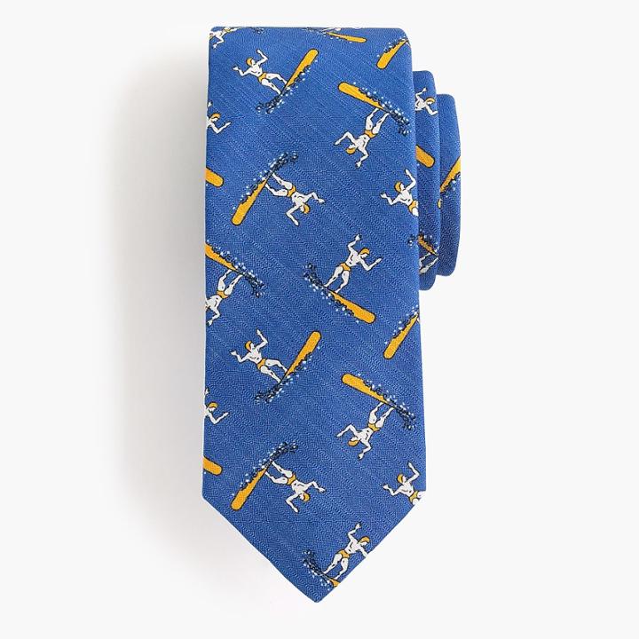 J.Crew Drake's silk-cotton tie in blue
