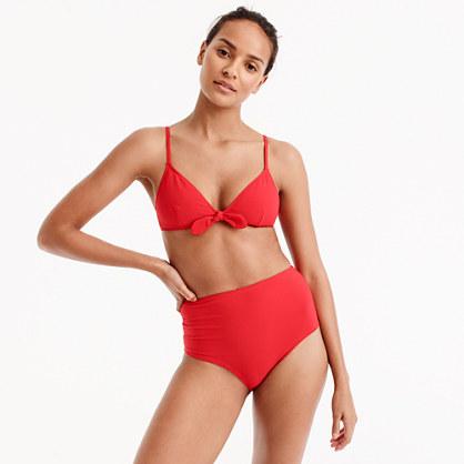 J.Crew Tie-front bikini top in pique nylon