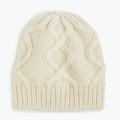 J.Crew Cable hat in Italian wool-blend