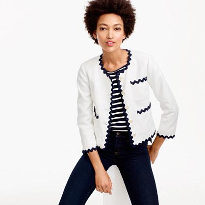 J.Crew Lady jacket with rickrack trim