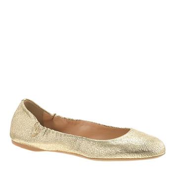 J.Crew Emma crackled metallic leather ballet flats