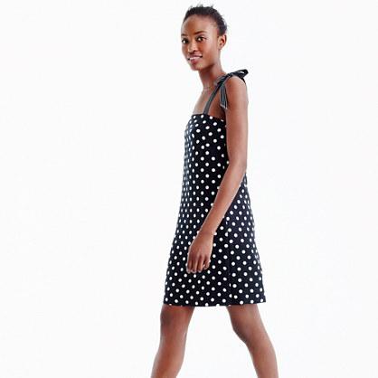 J.Crew Tie-strap dress in polka dot