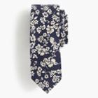 J.Crew Silk tie in navy floral jacquard