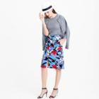 J.Crew Front-slit skirt in Deco floral