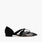 J.Crew Tie-front flats in lace and suede