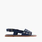 J.Crew Suede slingback sandals with grommets