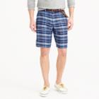 J.Crew 10.5 short in indigo plaid Irish linen