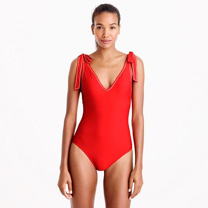 J.Crew Shoulder-tie one-piece swimsuit