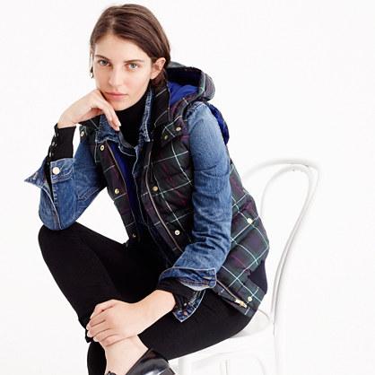 J.Crew Plaid puffer vest