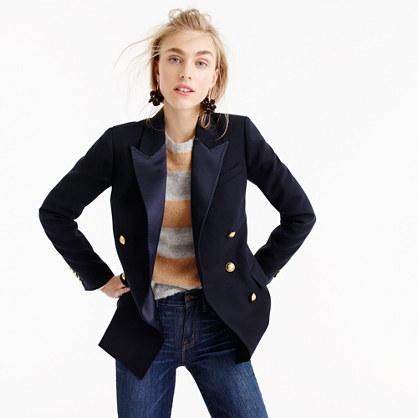 J.Crew Double-breasted blazer in Italian wool with satin lapel