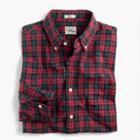 J.Crew Slim Secret Wash shirt in red-and-green tartan heather poplin
