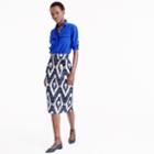 J.Crew Collection pintucked midi skirt in ikat