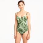 J.Crew Demi underwire one-piece swimsuit in palm leaf print