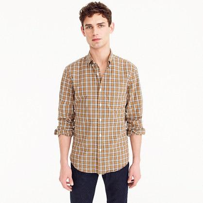 J.Crew Stretch Secret Wash shirt in bronze plaid
