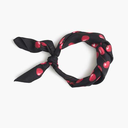 J.Crew Italian silk square scarf in cherry print