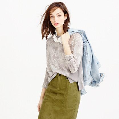 J.Crew Garment-dyed linen swing sweater in pinwheel batik