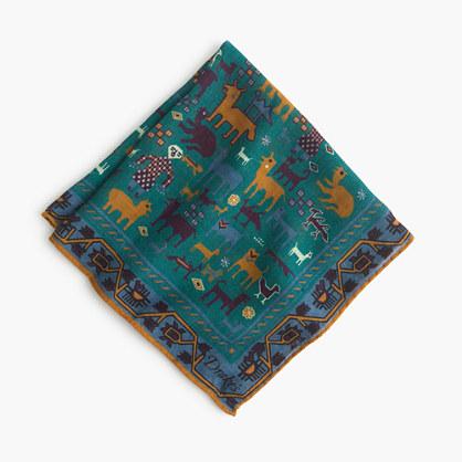 J.Crew Drake's® Italian wool-silk pocket square in block print