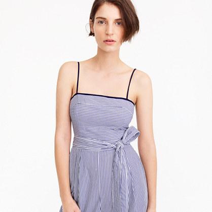 J.Crew Striped cotton jumpsuit with tie