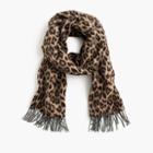 J.Crew Italian wool-blend scarf in leopard