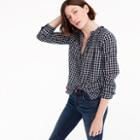 J.Crew Ruffle classic popover shirt in mini windowpane