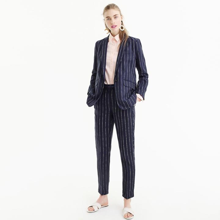 J.Crew Boy blazer in pinstriped linen