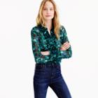 J.Crew Collection ruffle-front shirt in Ratti&reg; emerald floral