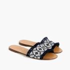 J.Crew Slide sandals in black and white raffia