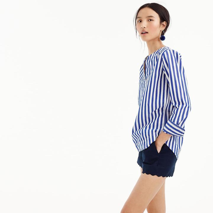 J.Crew Tunic in bold stripe cotton poplin