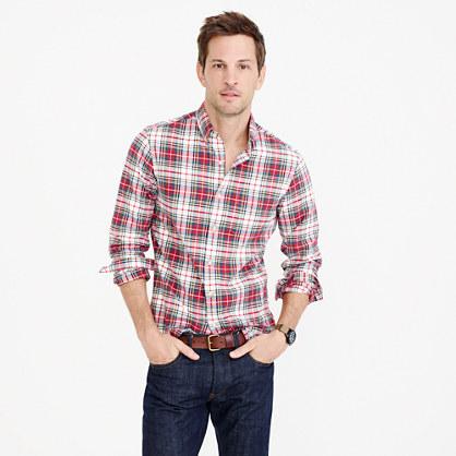 J.Crew Slim oxford shirt in Stewart tartan