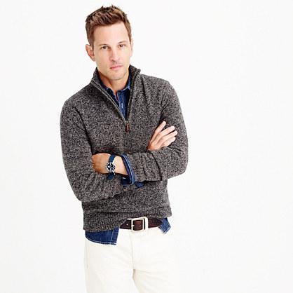 J.Crew Marled lambswool half-zip sweater