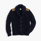 J.Crew Boys' shawl-collar cotton cardigan sweater with shoulder patches
