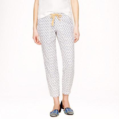 J.Crew Arrow ikat pull-on pant