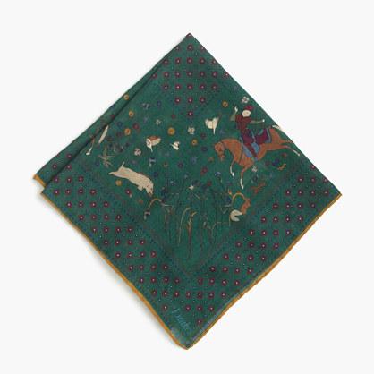 J.Crew Drake's® wool-silk pocket square in horse print