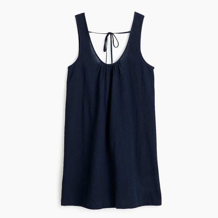 J.Crew Tie-back crinkle cotton tank dress