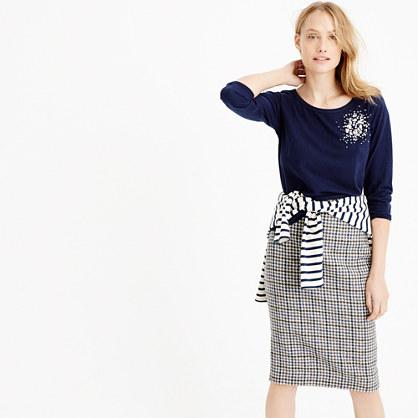 J.Crew Three-quarter-sleeve embellished T-shirt