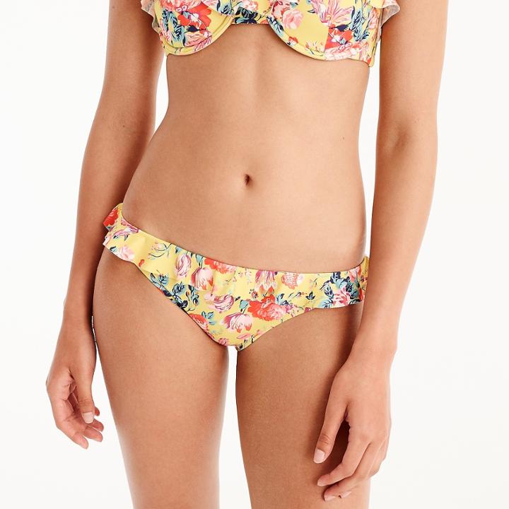 J.Crew Ruffle hipster bikini bottom in Liberty magical bouquet