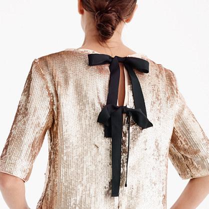 J.Crew Cropped sequin top in rose gold