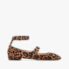 J.Crew Double-strap flats in leopard calf hair