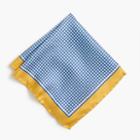 J.Crew Silk pocket square in blue houndstooth