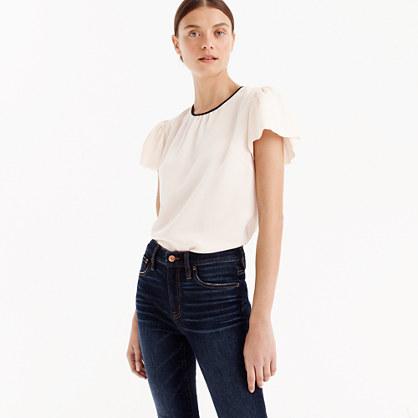 J.Crew Drapey crepe cap-sleeve top