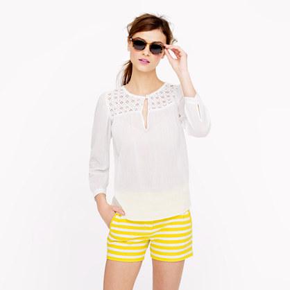 J.Crew Embroidered gauze top