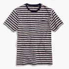 J.Crew Short-sleeve slub cotton T-shirt in black stripe