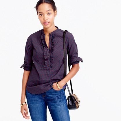 J.Crew Ruffle popover in mini windowpane