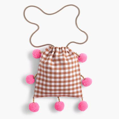 J.Crew Gaia™ for J.Crew pom-pom bag in gingham