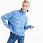 J.Crew Collection cropped cable turtleneck sweater