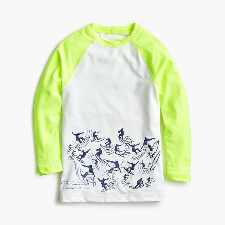 J.Crew Boys' long-sleeve color block rash guard with surfer