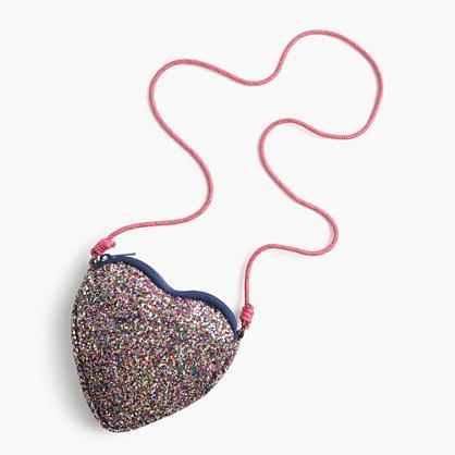 J.Crew Glitter heart bag