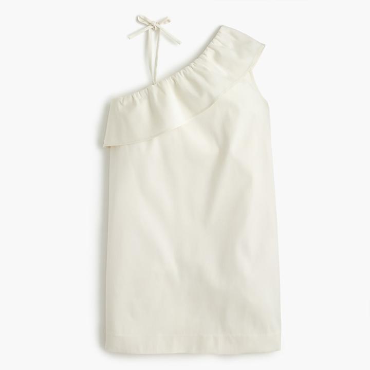 J.Crew Girls ruffle-shoulder dress in stretch faille